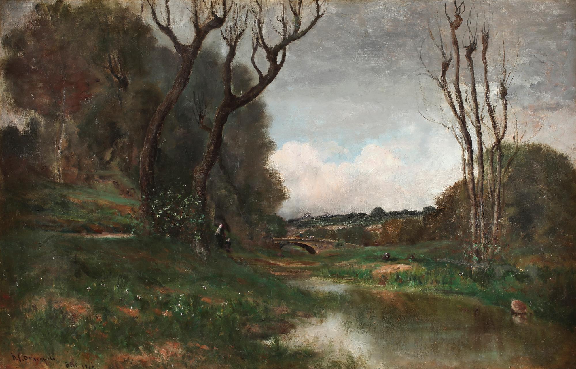 R F BRACAFIOLI, tillskriven, olja på duk, sign o dat 1886.