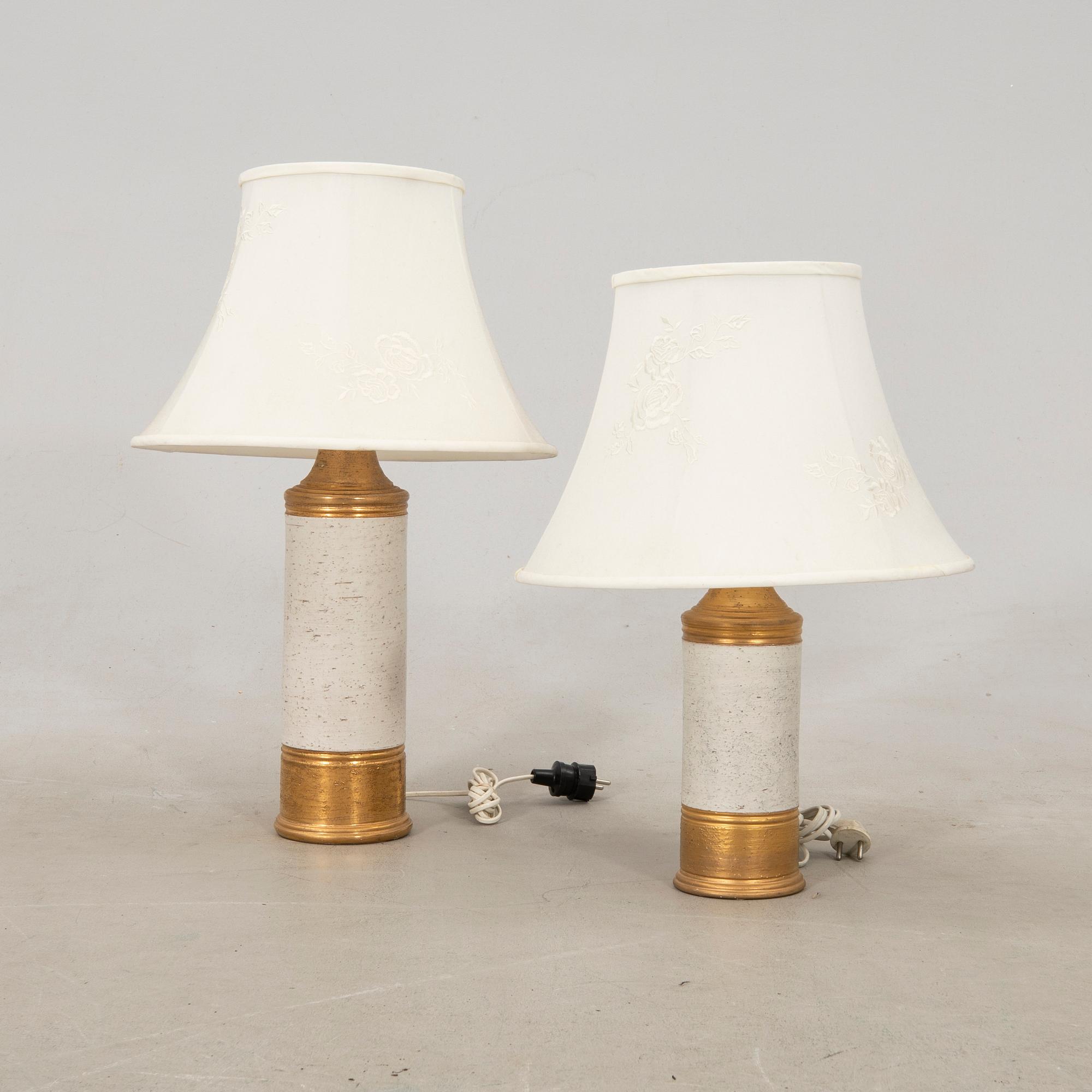Table lamps 2 pcs, model no B 052 and B 053, Bergboms, second half of the 20th century.