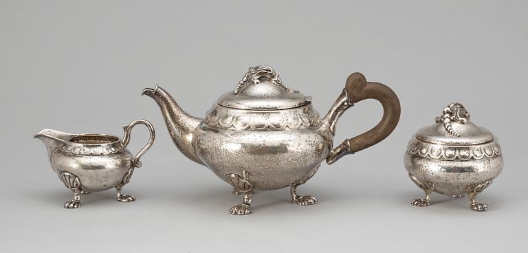 A Swedish threepiece coffea set, maker´s mark Oscar Sjögren, göteborg 1921-22.