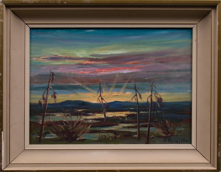 AUKUSTI KOIVISTO, olja på duk, signerad.