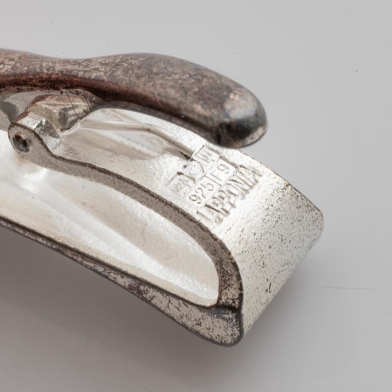 Lapponia, two sterling silver rings and tie ping.