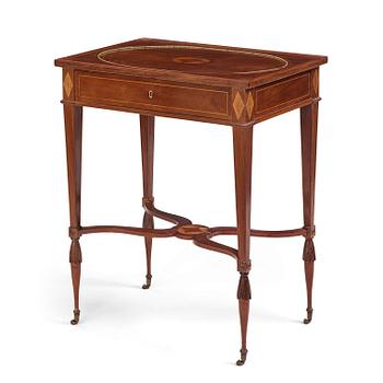 35. A late Gustavian mahogany table by F. A. Eckstein (master in Stockholm 1794-1814).