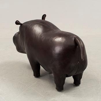 DIMITRI OMERSA & CO, a leather footstool in the shape of a hippo.