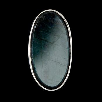 RING, silver, med labradorit, Hans Prybil, sign.