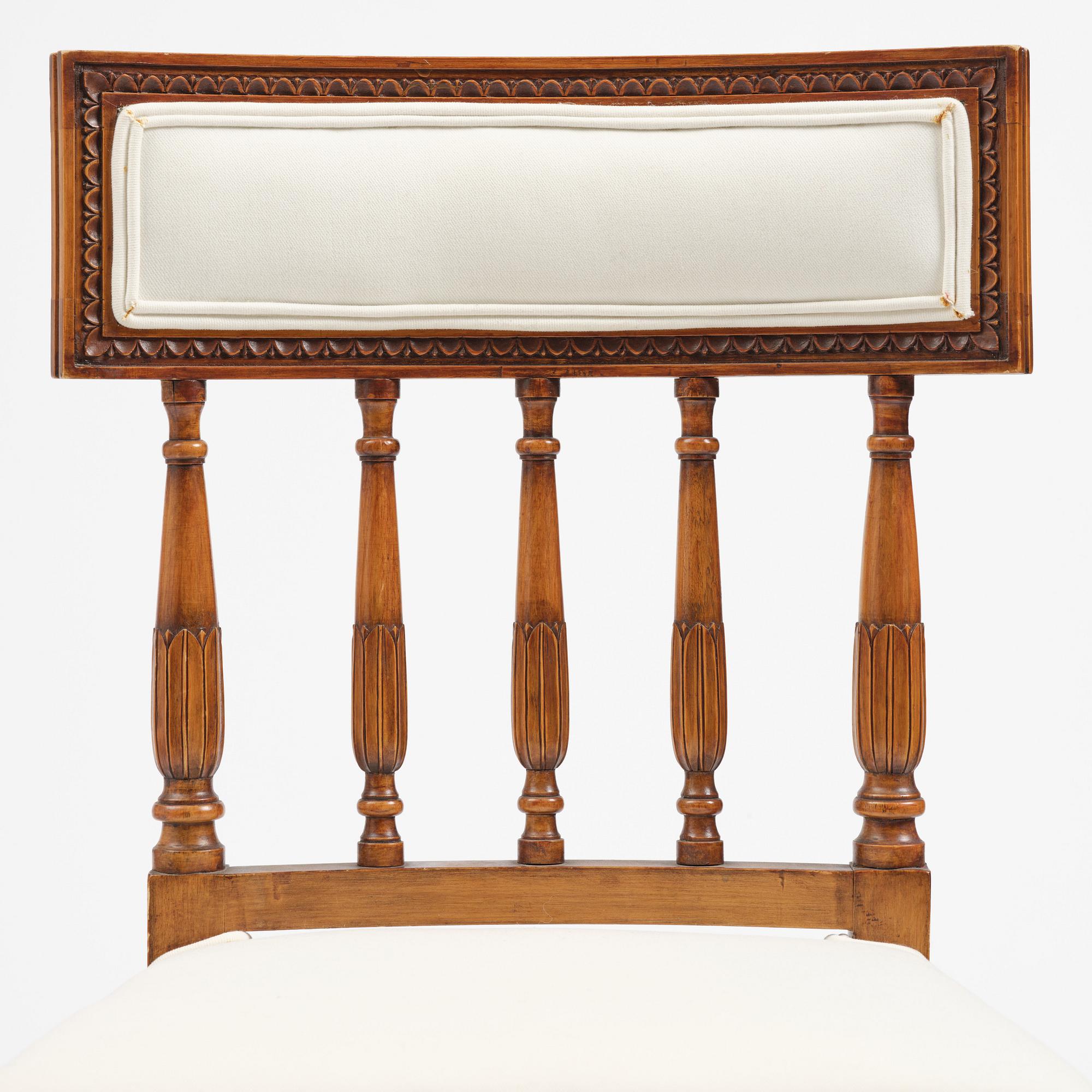 A pair of Late Gustavian style chairs, first half of the 20th century.