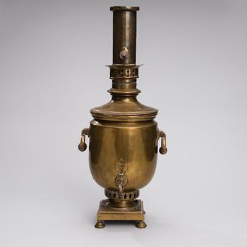 SAMOVAR, mässing, stämplad, Ryssland, sekelskiftet 1800/1900-tal.