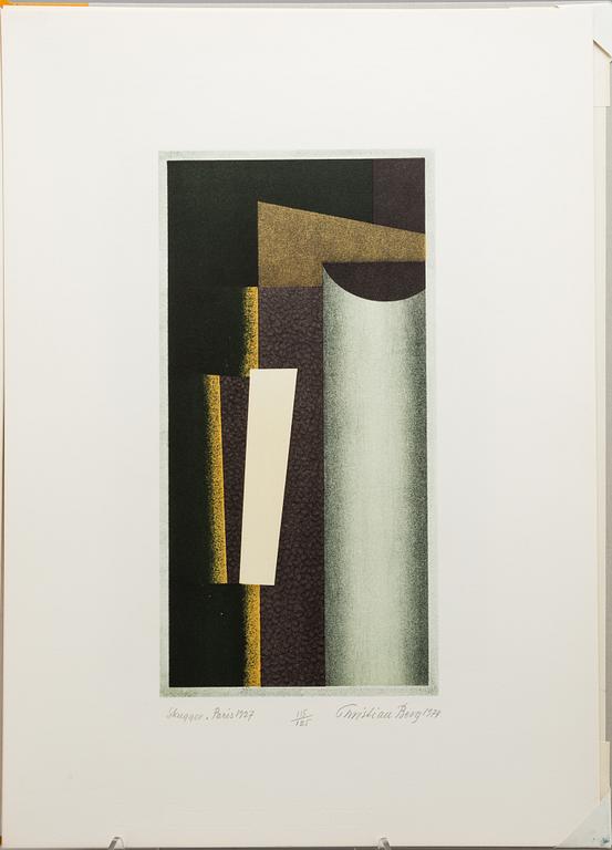 CHRISTIAN BERG, a portfolio with 5 colour litographs. Signed and dated 1974. Numbered 115/125.