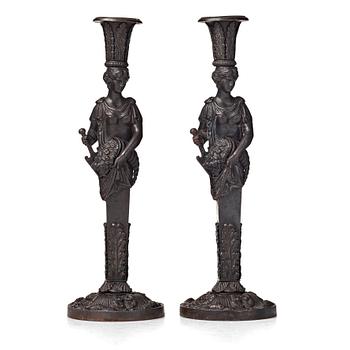 127. A pair of German Empire candlesticks, Berlin 1810-20.