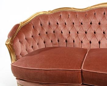 SALONGSGRUPP, 3 delar, rokokostil, 1900-tal.