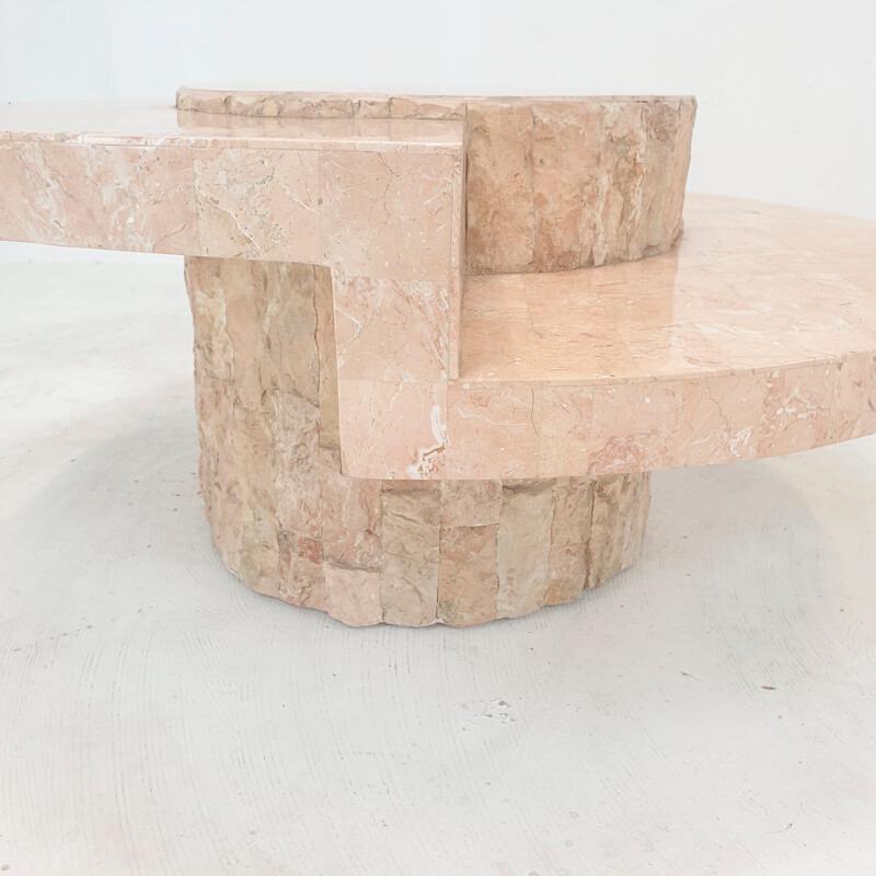 A lte 20th century stone veneered  coffee table.