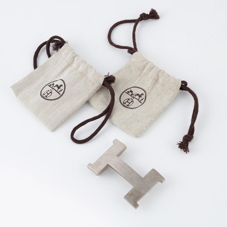Hermès, "Constance belt buckle x 2 & Reversible leather strap" belt, 2009, size 95.