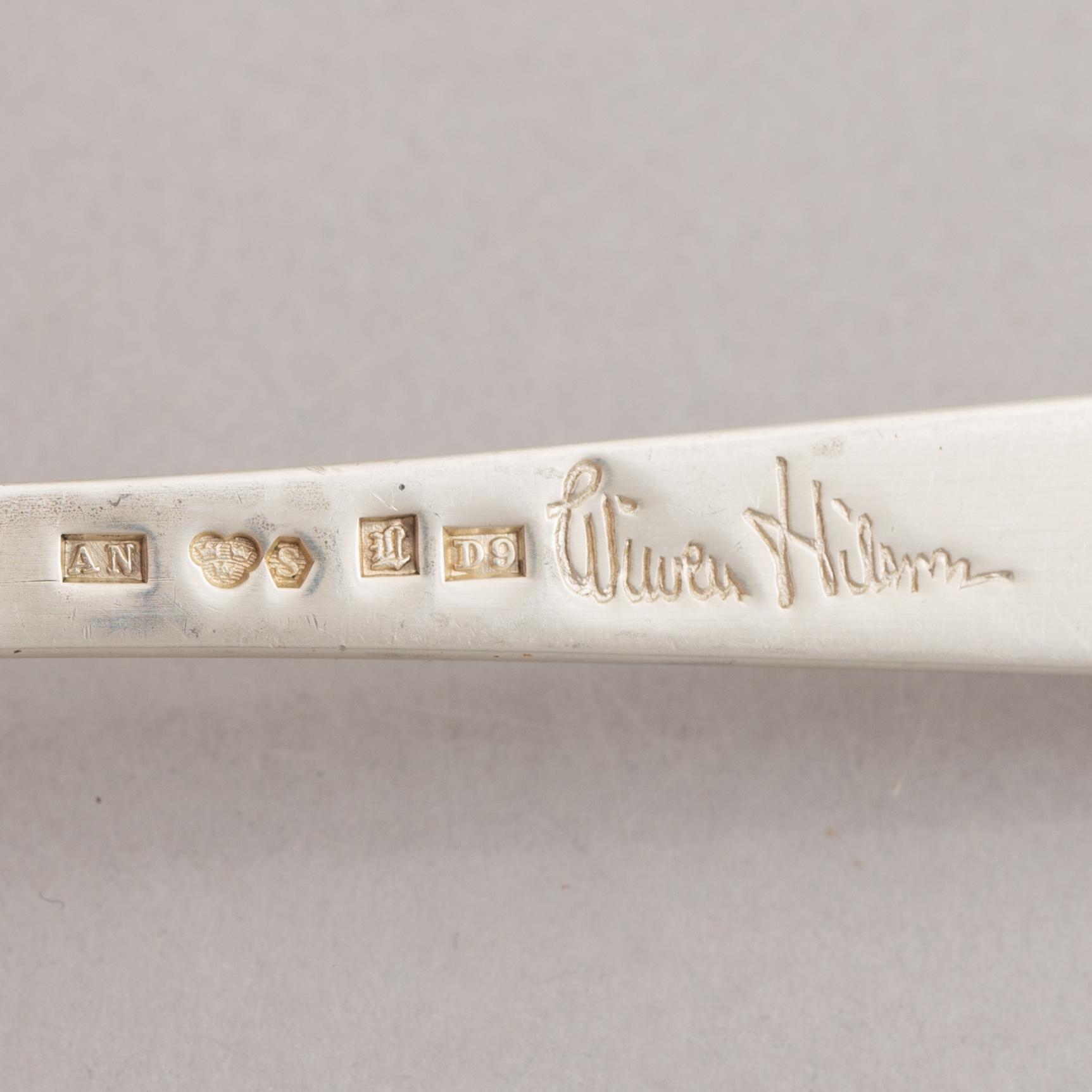 Wiwen Nilsson, a sardine fork and a spoon, silver, Lund, 1954-55.