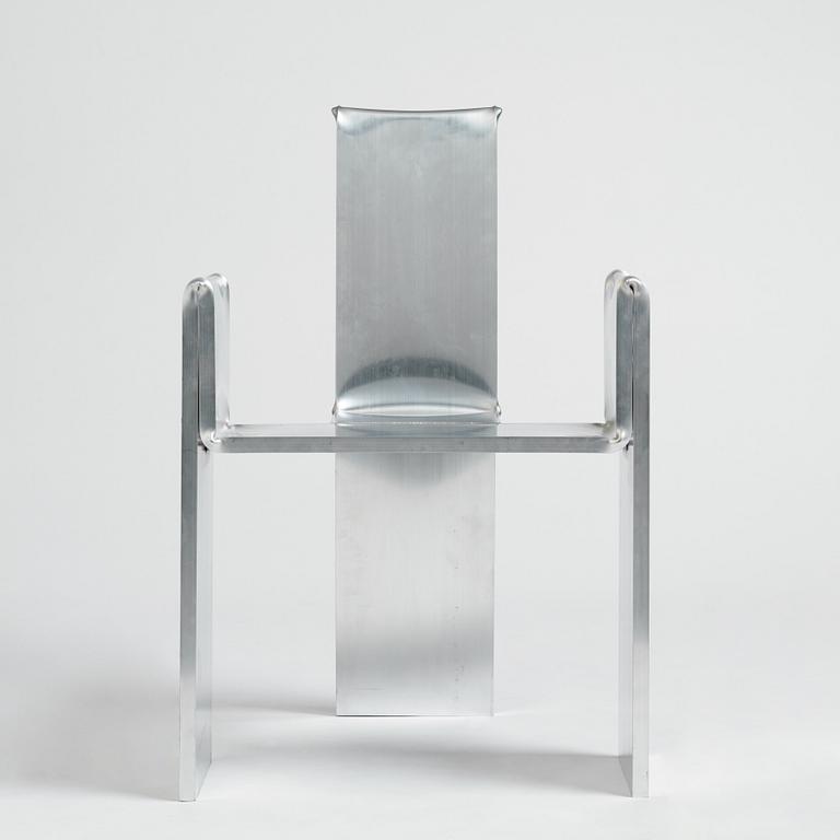 David Taylor, a unique "Aluminium Chair", own studio, Sweden 2021.