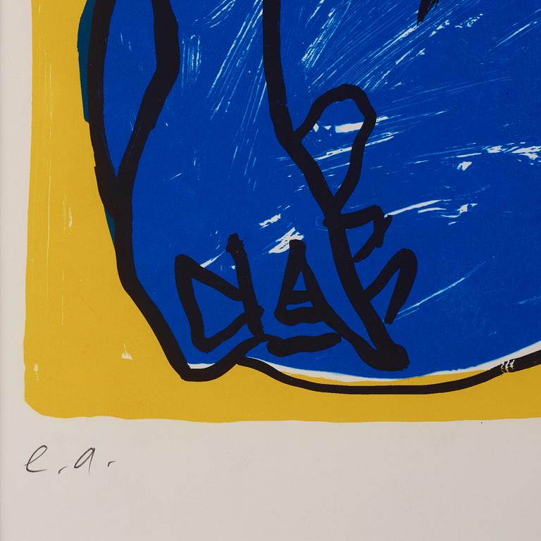 A.R Penck, färglitografi.