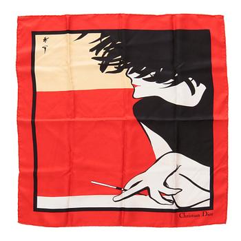 847. CHRISTIAN DIOR, a red silk scarf.
