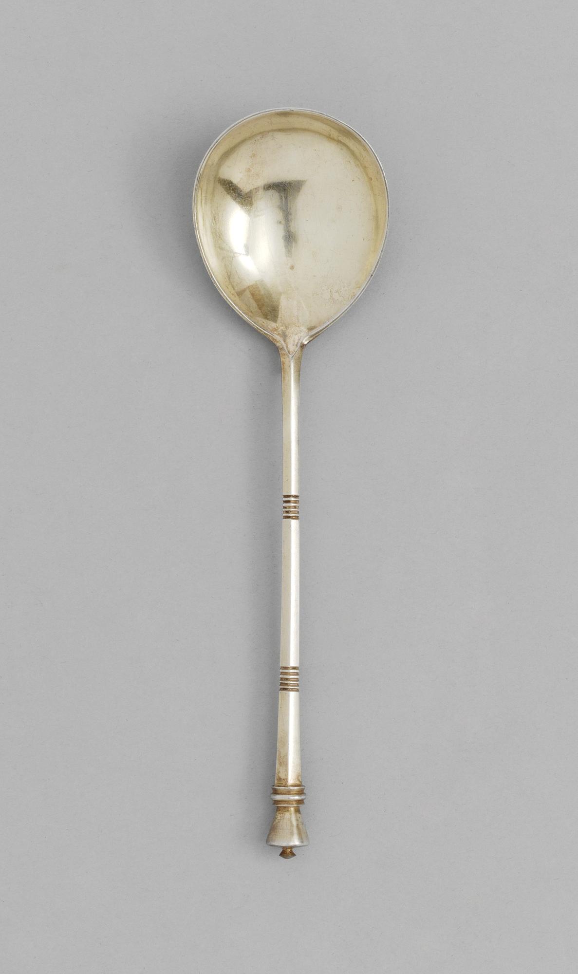 A RUSSIAN SILVER-GILT AND NIELLO SPOON, Moscow 1893.
