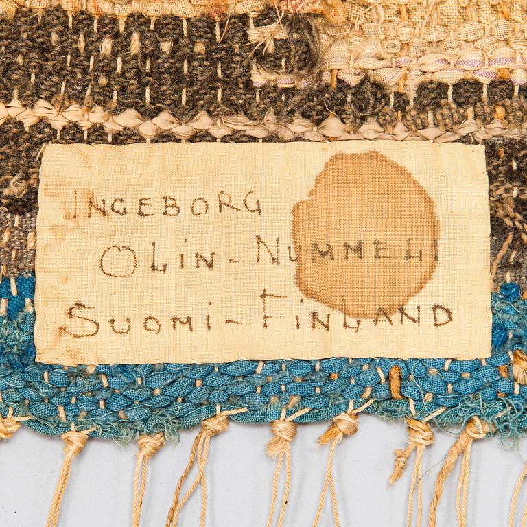 Ingeborg Olin-Nummeli (Olin-Nyström),  Finnish textile. Circa 57x44 cm.