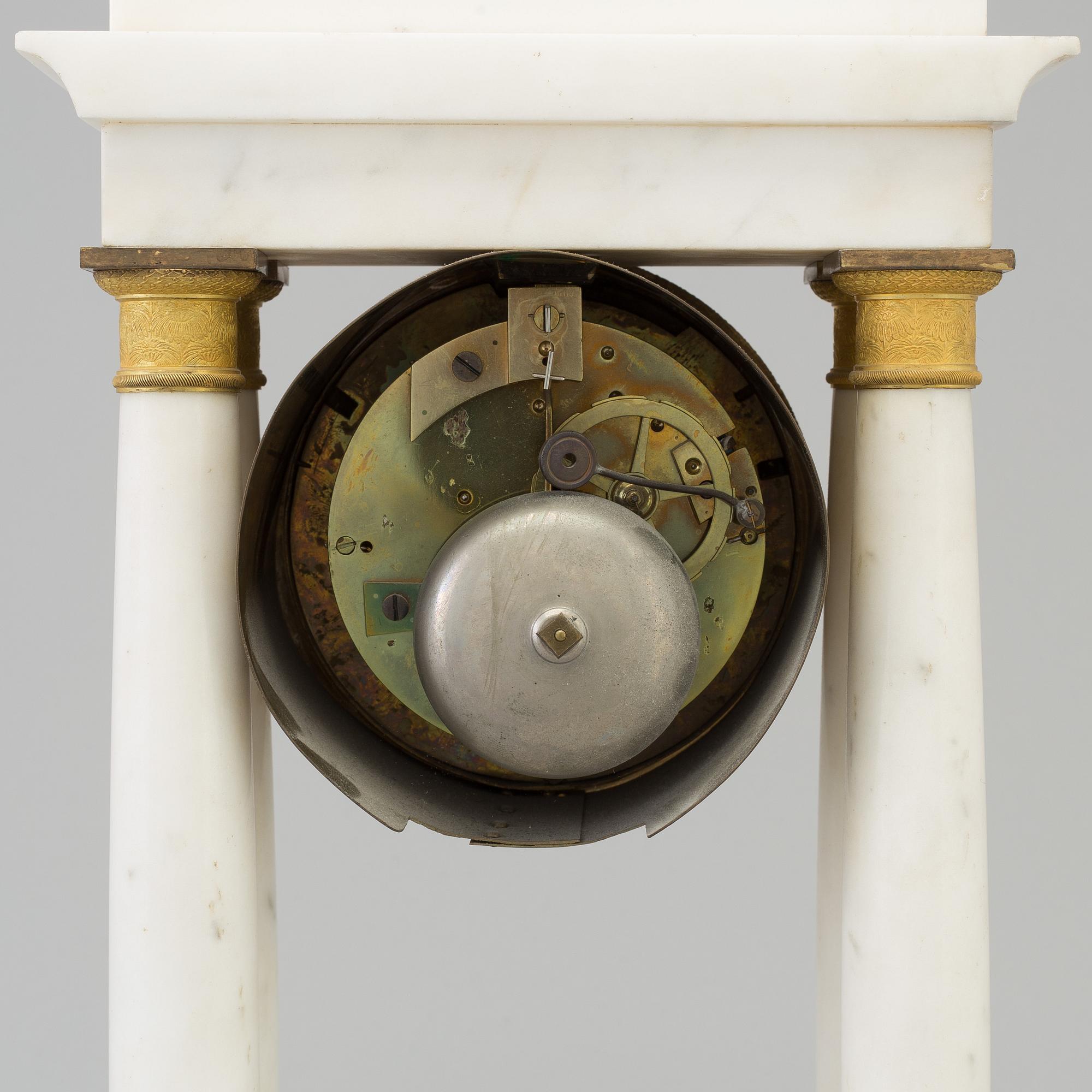 A french empire mantle clock, first half of the 19th century.