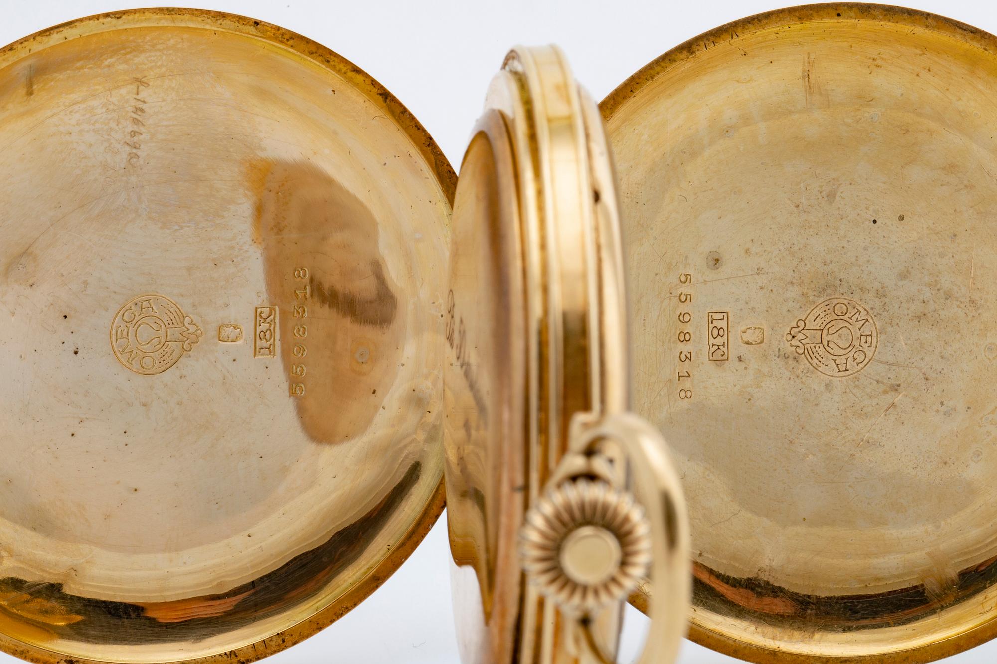 OMEGA, pocket watch hunter, 50 mm.