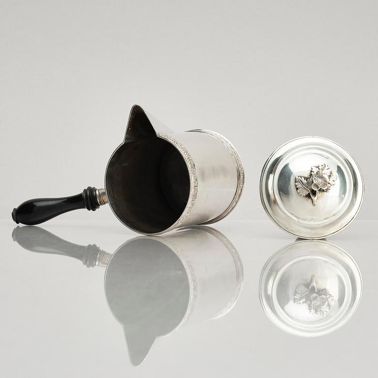 A Swedish Gustavian 18th century silver coffee-pot, mark of Pehr Zethelius, Stockholm 1777.