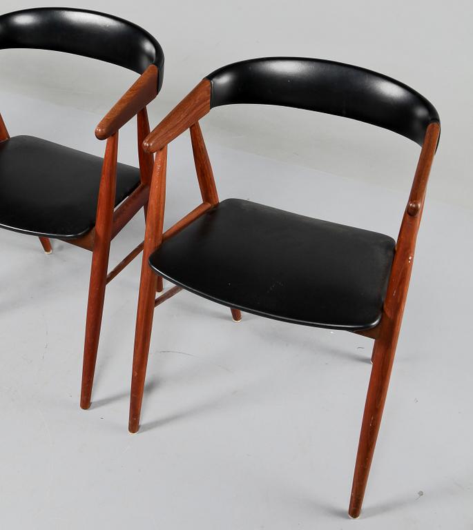 KARMSTOLAR, 4 st, troligen Bender Madsen och Ejner Larsen, Danmark, 1950-tal.