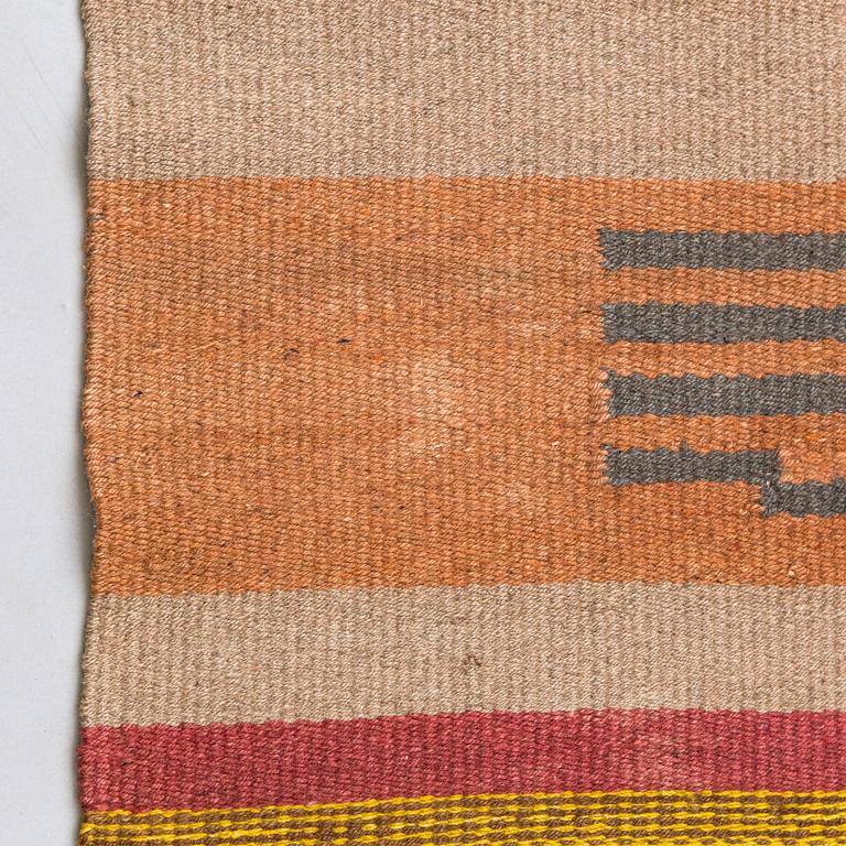 A 1930s Finnish flat weave carpet. Circa 230x170 cm.
