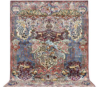 A carpet, Kashmar, c. 319 x 295 cm.