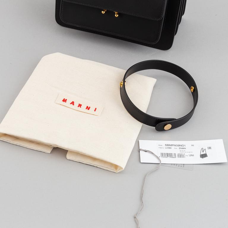 Marni, a black leather 'Trunk' cross body bag, 2019.
