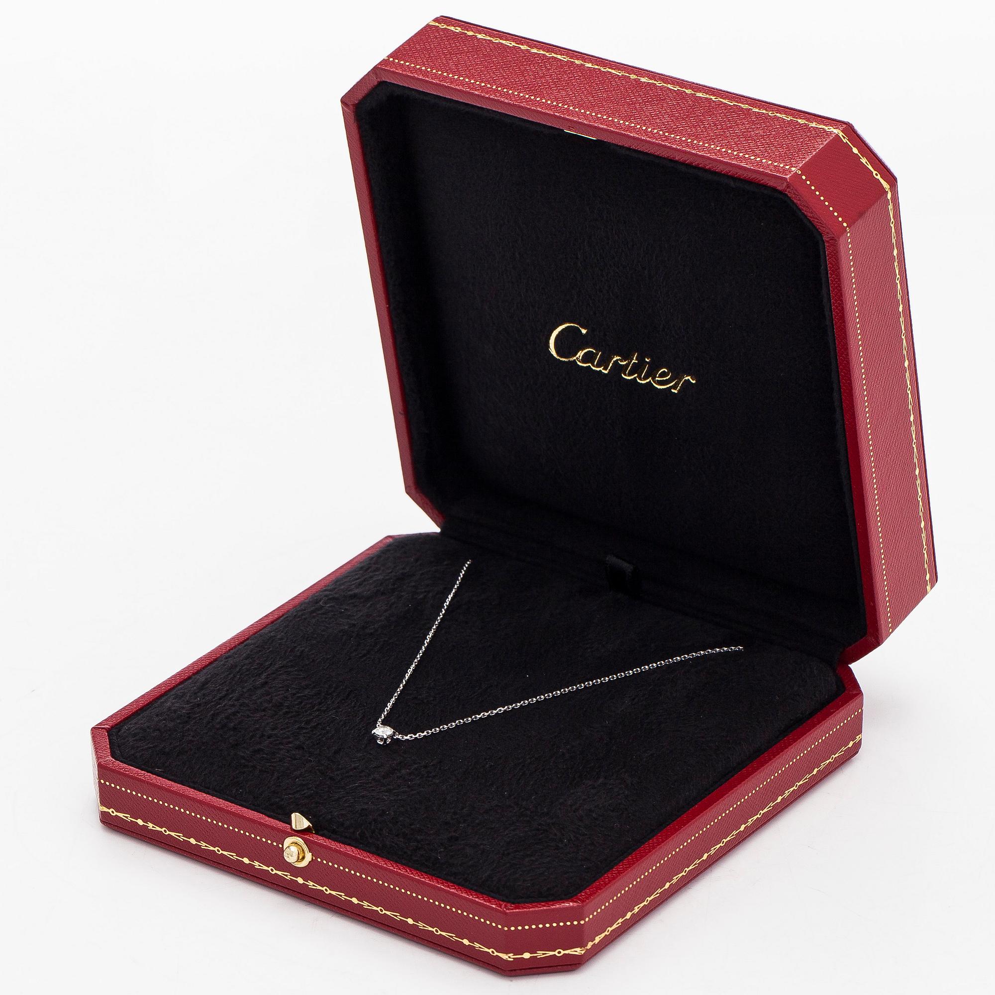 Cartier, halsband, "1895", 18K vitguld med briljantslipad diamant.