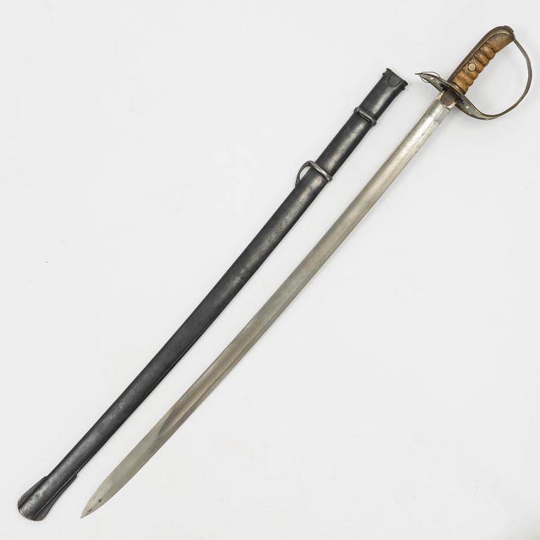 Swedish cavalry sabre 1867 pattern with scabbard.