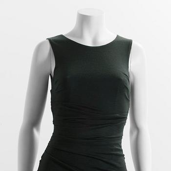 DOLCE & GABBANA, a darkgreen wool dress, size 38.