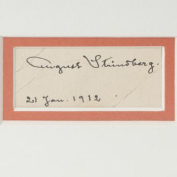 August Strindberg, an autograph, dated 21 Jan. 1912.