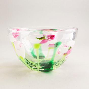 Elna Melusine Jolom, a signed and dated 2014 glass bowl.