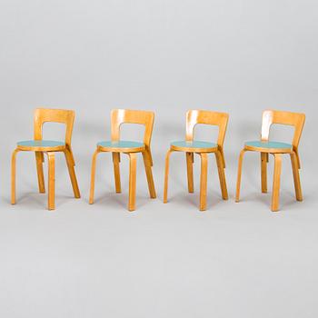 Alvar Aalto, A mid-20th century drop leaf table and chairs for O.Y. Huonekalu-ja Rakennustyötehdas A.B.