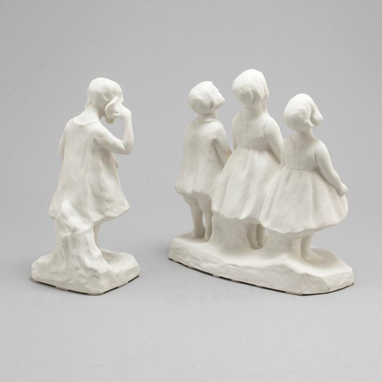 ALICE NORDIN, two porcelain sculptures from Gustavsberg.