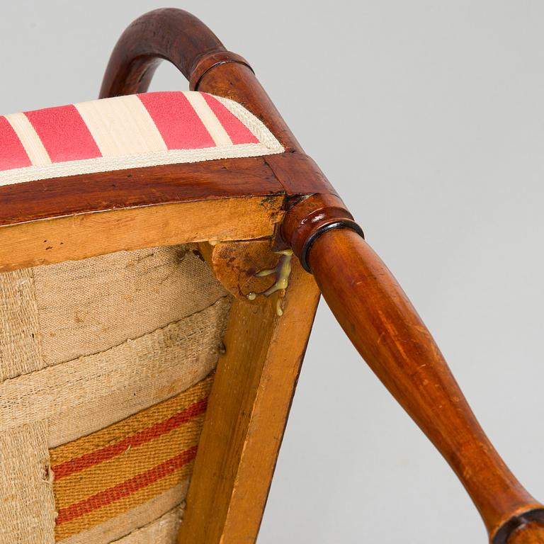 Four Empire Style open armchairs, Russia 1800-1810.