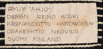 REINO KOSKI, rya, Neovius. Ca 150x122 cm.