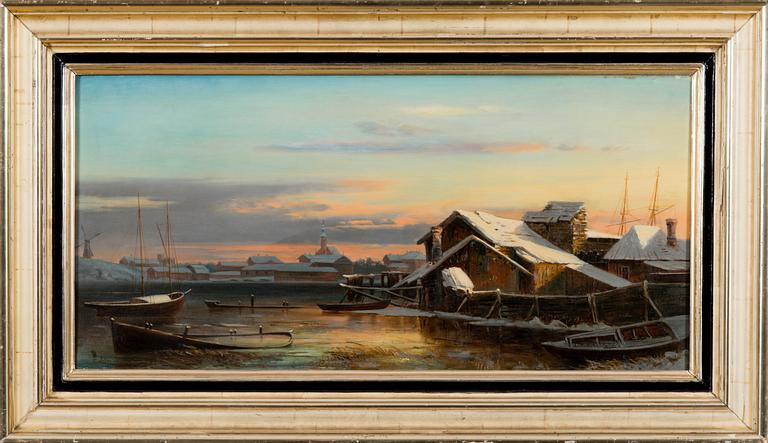 JOHAN KNUTSON, HARBOUR IN WINTER.