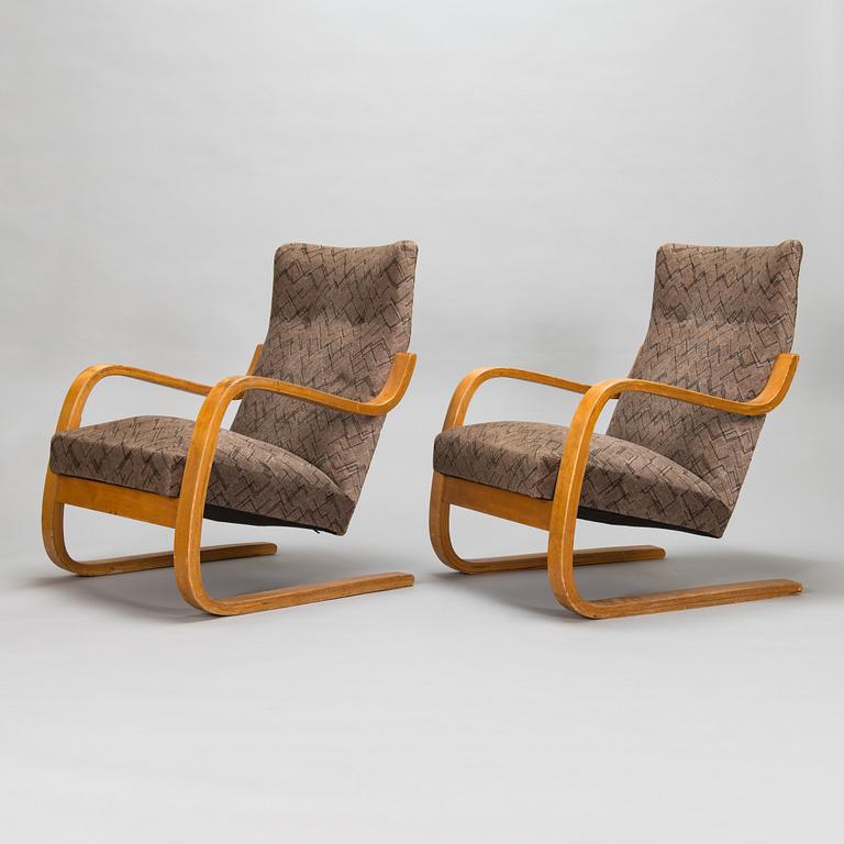 Alvar Aalto, fåtöljer, ett par, modell 35 för O.Y. Huonekalu- ja Rakennustyötehdas A.B. 1900-talets mitt.