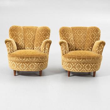 Armchairs, a pair, Swedish Modern, 1940s.