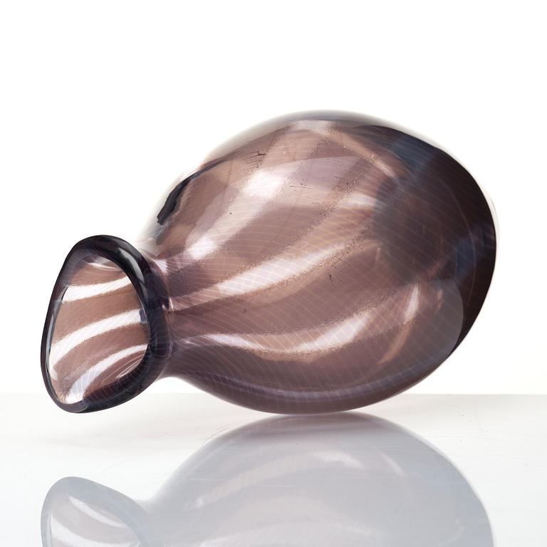 Edward Hald, a 'slipgraal' glass vase, Orrefors 1952.