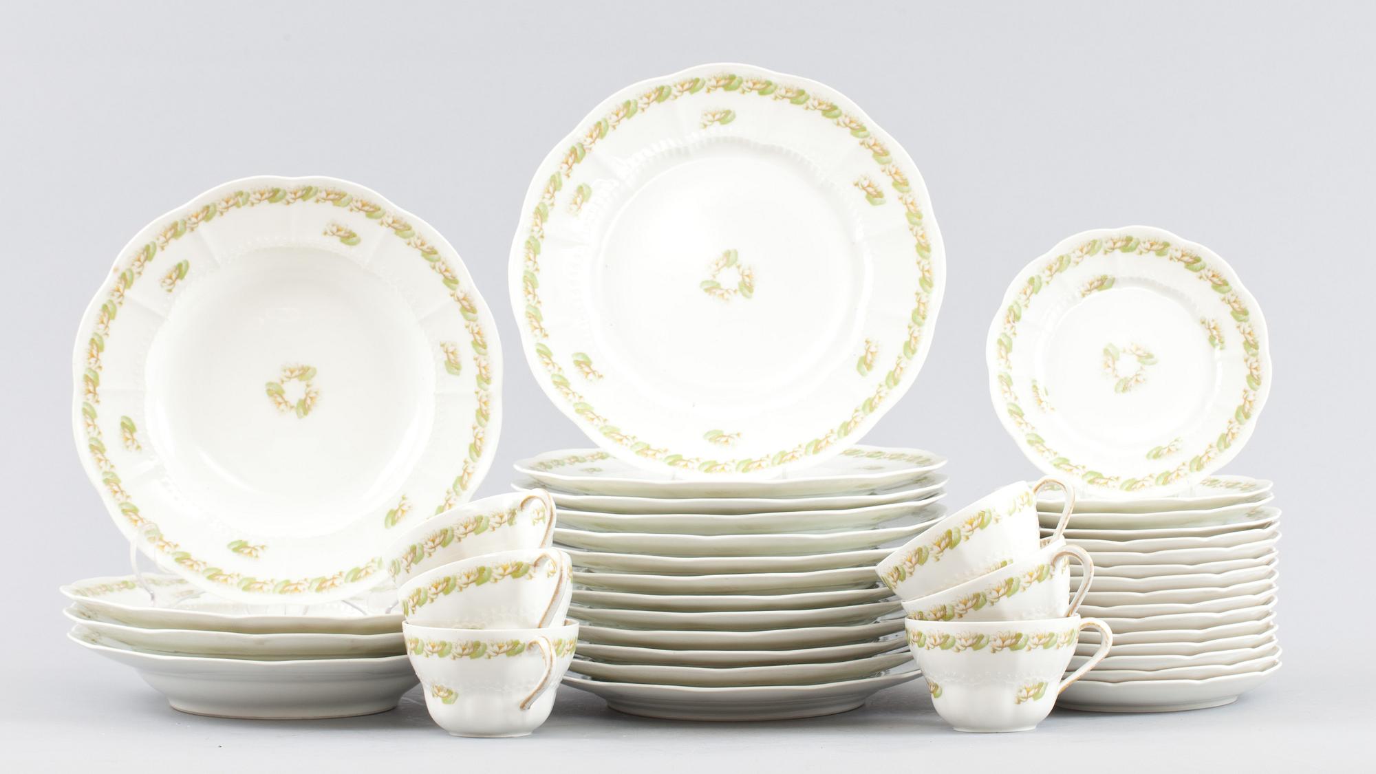 SERVISDELAR, porslin, 27+6 delar, Charles Ahrenfelt, Limoges. 1900-tal.