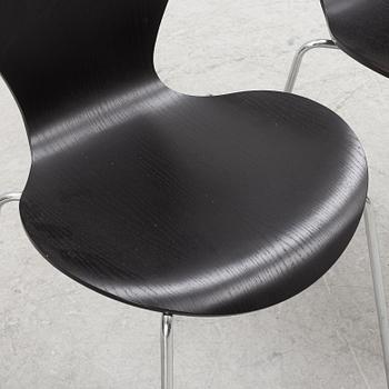 Arne Jacobsen, four "Seven" chairs, Firtz Hansen, Denmark, 2005.