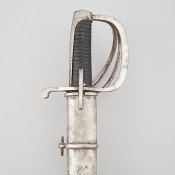 Sabre, Swedish, m/1825 for hussars, with scabbard.