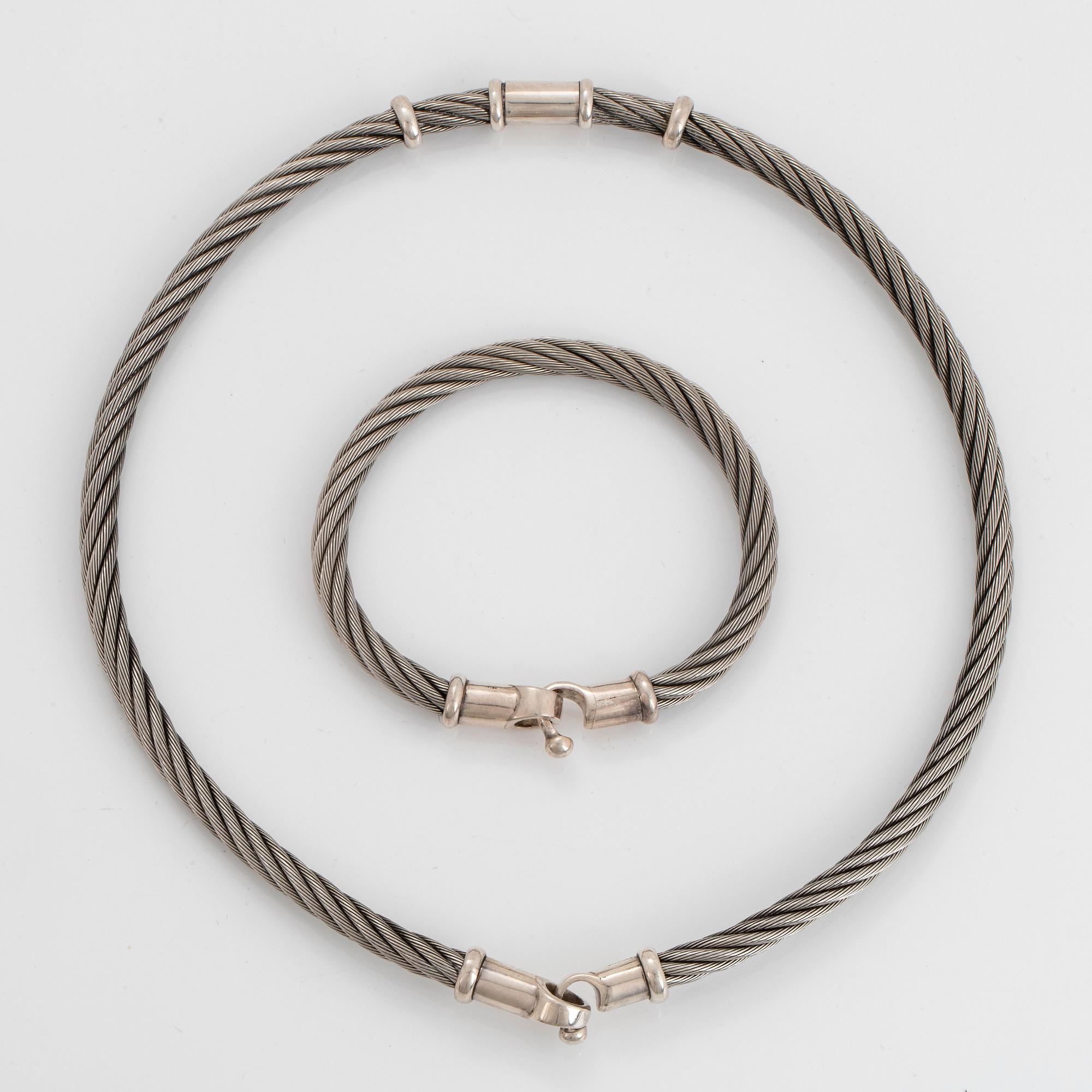 Vivianna Torun Bülow-Hübe, halsband och armband, sterling, egen verkstad 1990-tal.