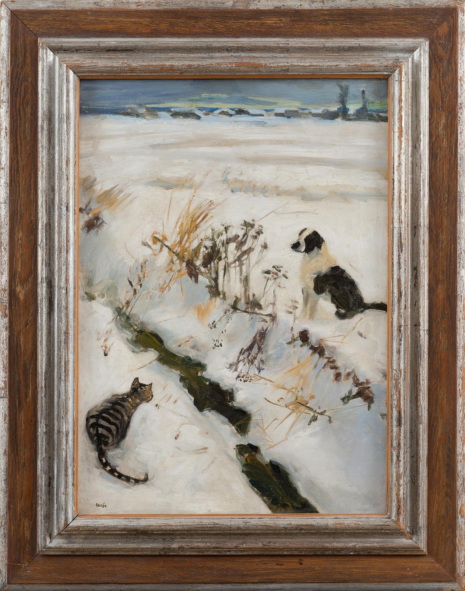 AKSELI GALLEN-KALLELA, KATT OCH HUND.