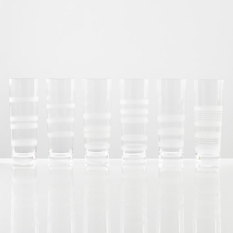 Ingegerd Råman, champagneglas, 12 st, "Slowfox", Orrefors, 1900-tales senare del.