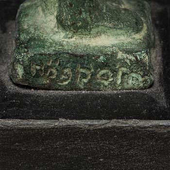 HELGE HÖGBOM, patinerad brons, signerad.