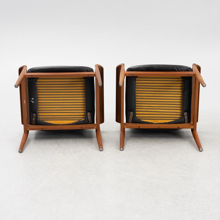 Finn Juhl, armchairs, a pair, "Diplomat", France & Søn, Denmark, second half of the 20th century.