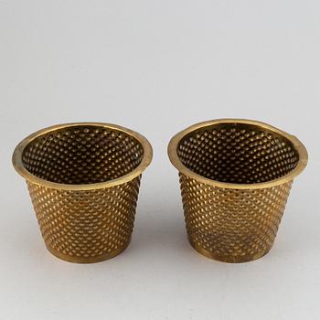 Josef Frank, a pair of 'Hortus' brass plant pots, Svenskt Tenn.